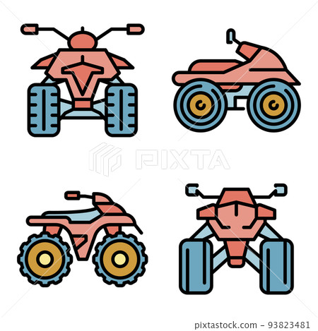 Quad bike icons set vector flat 93823481