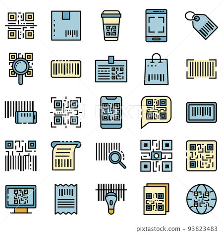 QR code icons set vector flat 93823483