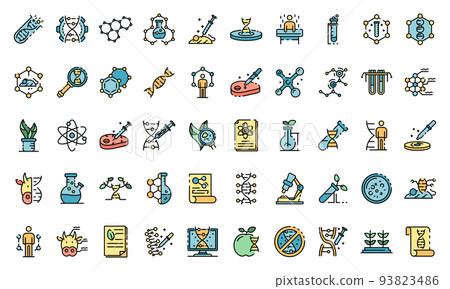 Genetic engineering icons set vector flat 93823486