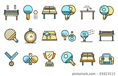 Table tennis icons set vector flat - Stock Illustration [93823513] - PIXTA