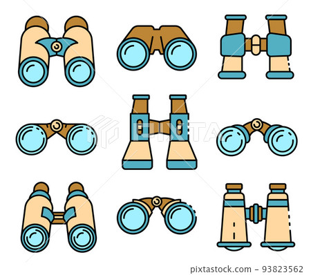 Binoculars icons set vector flat 93823562
