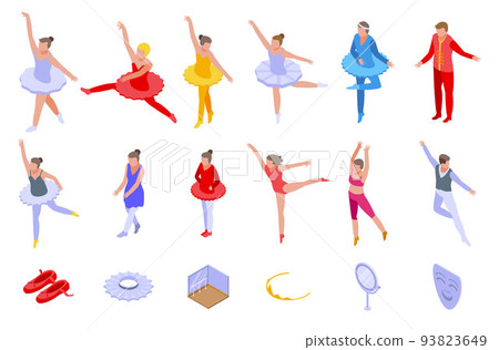 Ballet icons set, isometric style Ballet icons set, isometric style 93823649