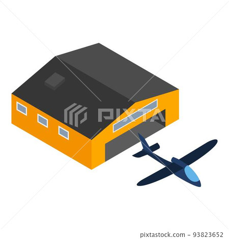 Glider plane icon, isometric style Glider plane icon, isometric style 93823652