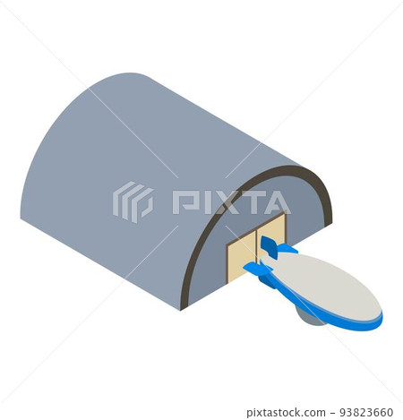 Aerostat airship icon, isometric style 93823660
