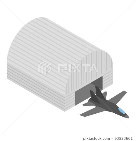 Military fighter icon, isometric style 93823661