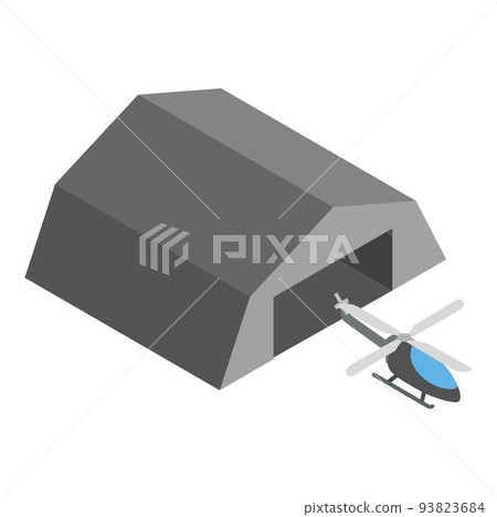 Rescue helicopter icon, isometric style 93823684