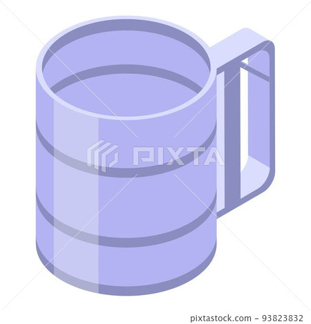 Steel mug icon, isometric style 93823832