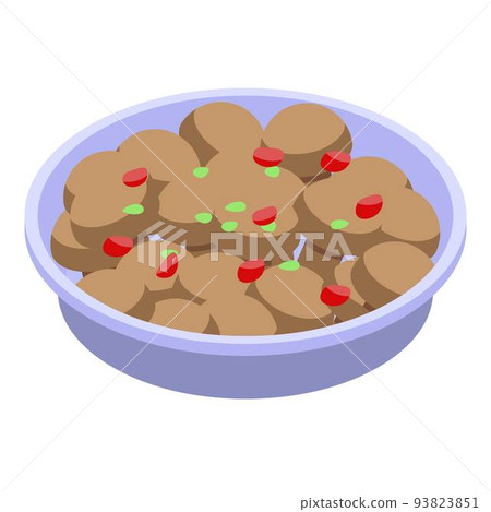 Boiled potatoes icon, isometric style 93823851