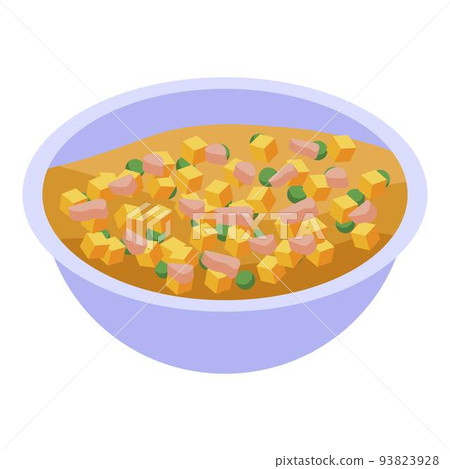 Olivier salad icon, isometric style 93823928