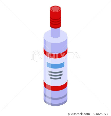 Russian vodka bottle icon, isometric style 93823977