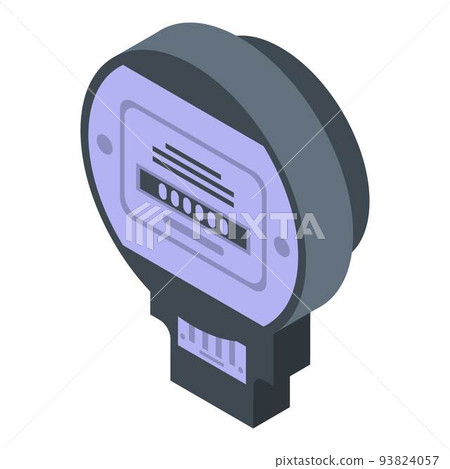 Electric meter icon, isometric style Electric meter icon, isometric style 93824057
