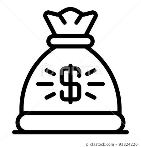 Tax inspector money bag icon, outline style 93824220
