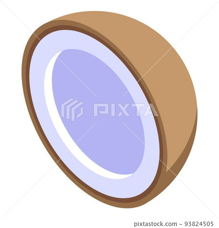 Half coconut icon, isometric style 93824505