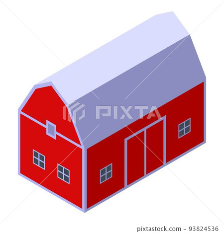 Farm red barn icon, isometric style Farm red barn icon, isometric style 93824536