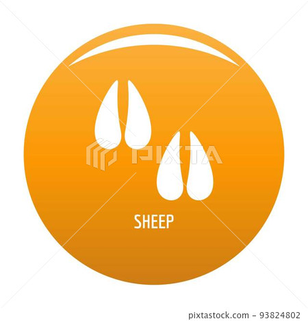 Sheep step icon vector orange 93824802