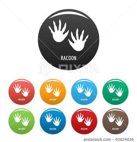 Racoon step icons set color vector-插圖素材 [93824836] - PIXTA圖庫