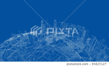 3d city sphere. Vector rendering of 3d 93825127