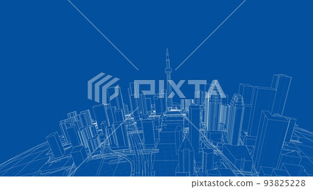 3d city sphere. Vector rendering of 3d 3d city sphere. Vector rendering of 3d 93825228