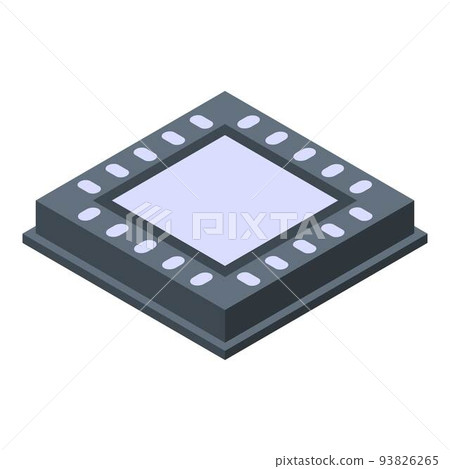 Nanotechnology processor icon, isometric style - Stock Illustration ...