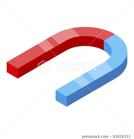 Red blue magnet icon, isometric style 93826331