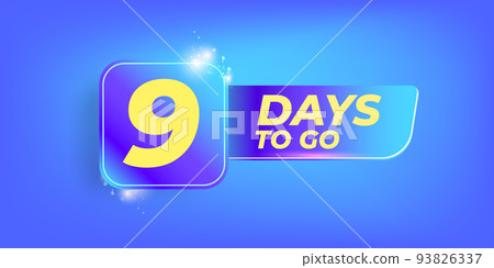 Nine days to go countdown blue horizontal banner design template. 9 days to go sale announcement blue modern banner, label, sticker, icon, poster and flyer. Nine days to go countdown blue horizontal banner design template. 9 days to go sale announcement blue modern banner, label, sticker, icon, poster and flyer. 93826337