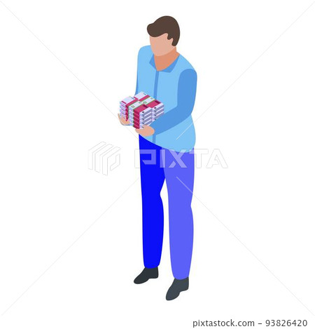 Man take money tax icon, isometric style 93826420