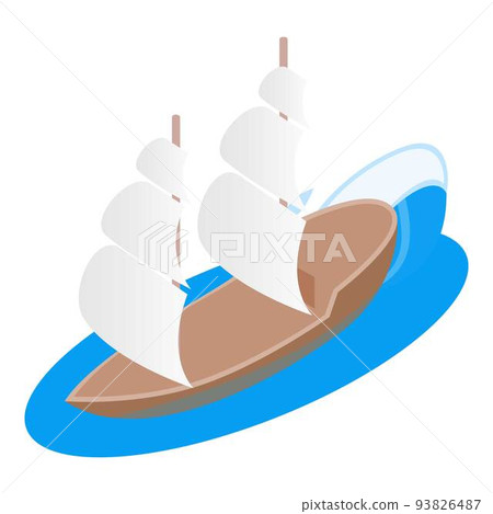 Sailing ship icon, isometric style Sailing ship icon, isometric style 93826487