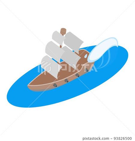 Sailing vessel icon, isometric style 93826500