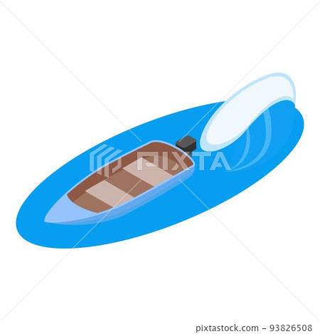 Fishing boat icon, isometric style 93826508