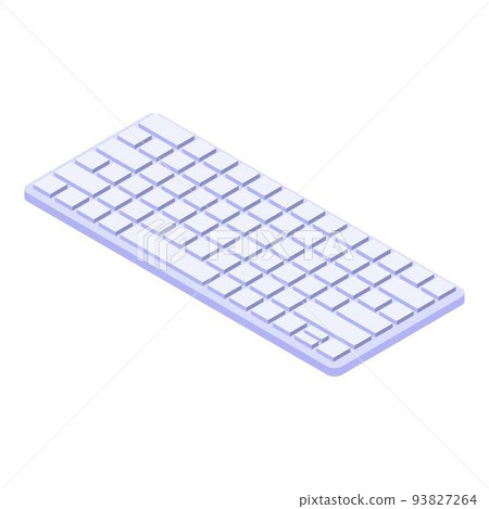 White keyboard icon, isometric style 93827264