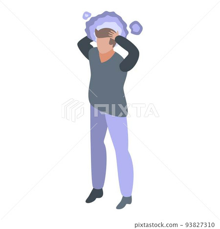 Angry man icon, isometric style Angry man icon, isometric style 93827310