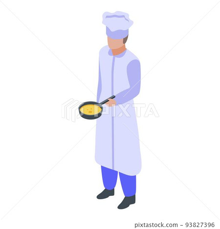 Confectioner pan cake icon, isometric style 93827396