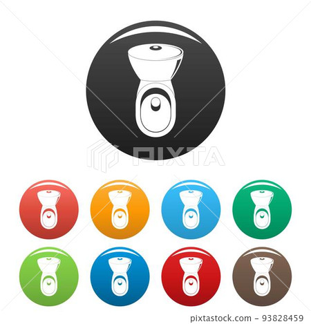 Wc icons set color vector 93828459