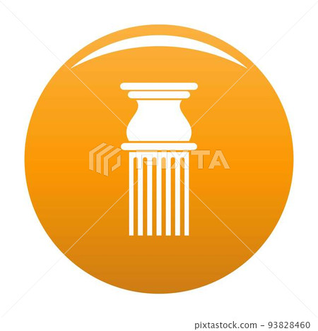 Classical column icon vector orange 93828460