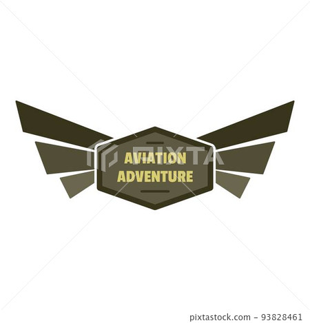 Aviation adventure icon logo, flat style 93828461