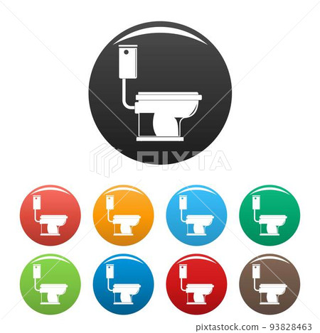 Toilet icons set color vector Toilet icons set color vector 93828463