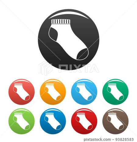 Sport sock icons set color vector - Stock Illustration [93828583] - PIXTA
