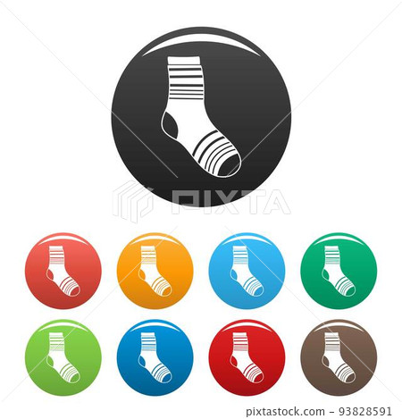 Boy sock icons set color vector Boy sock icons set color vector 93828591
