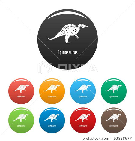 Spinosaurus icons set color vector 93828677