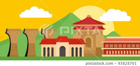 Capital of Taiwan banner horizontal, flat style Capital of Taiwan banner horizontal, flat style 93828701