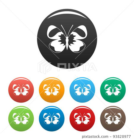 Light butterfly icons set color vector Light butterfly icons set color vector 93828977