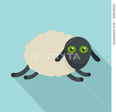 Tired sheep icon, flat style Tired sheep icon, flat style 93829082