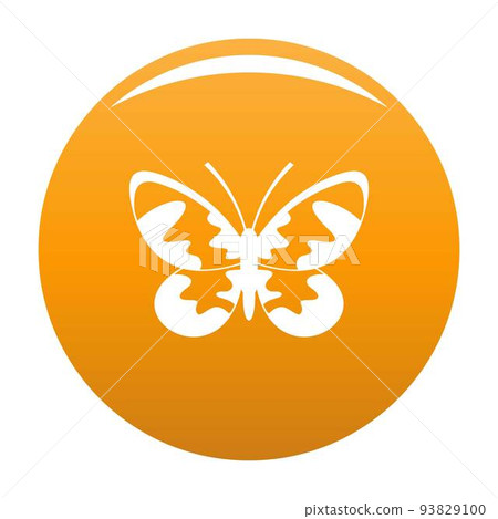 Butterfly with ornament icon vector orange Butterfly with ornament icon vector orange 93829100