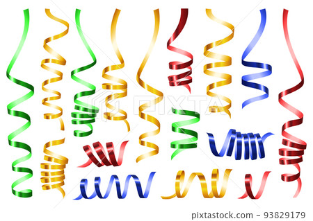 Serpentine coil ribbon mockup set, realistic style 93829179