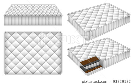 Mattress bedding bed mockup set, realistic style 93829182