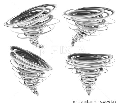 Hurricane tornado mockup set, realistic style 93829183