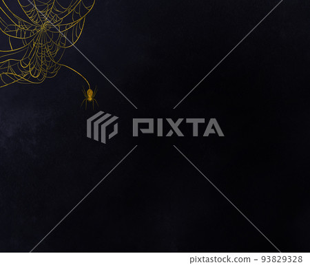 Creepy cute spider background illustration black ver 93829328