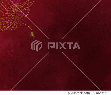 Creepy cute spider background illustration red ver 93829330