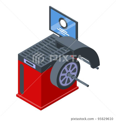 Tire balance equipment icon, isometric style 93829610