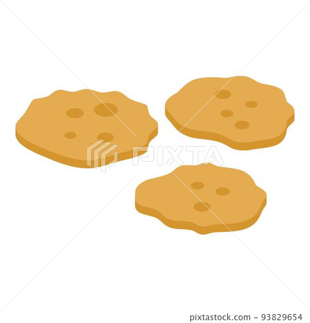 Wheat cereal flakes icon, isometric style Wheat cereal flakes icon, isometric style 93829654